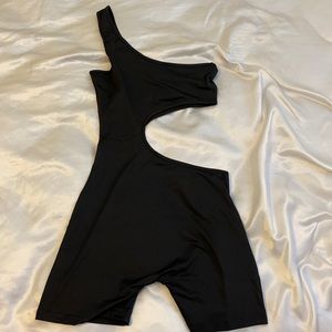 Black cut out romper.